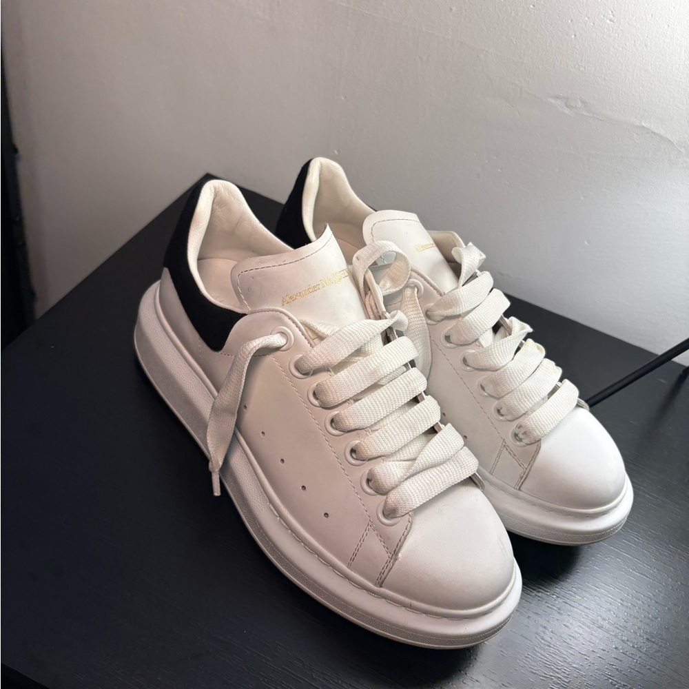 Alexander McQueen White and Black Sneakers Sleek Design